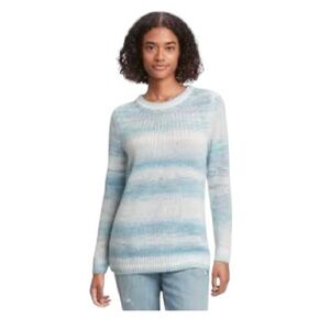 Gap Sweater Womens Small Blue White Forever Cozy Bluespace Dye Ombre Soft Ribbed